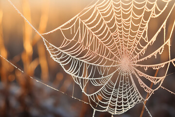 dew on spider web.