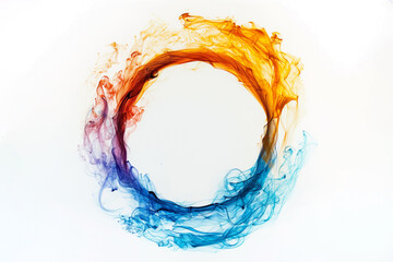 Abstract circle of fire and ice