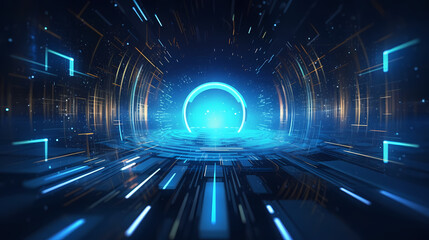 Sci-fi futuristic futuristic sci-fi tunnel, neon tunnel background