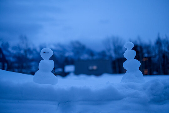 Pair of snowman in Niseko, Hokkaido, Japan