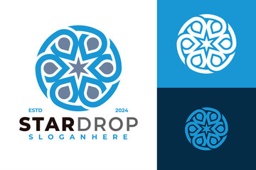 Star Drop Logo design vector symbol icon illustration