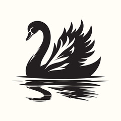 Swan silhouette vector illustration