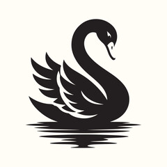 Swan silhouette vector illustration © Alivio Arts