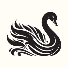 Swan silhouette vector illustration