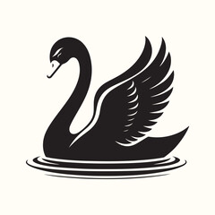 Swan silhouette vector illustration