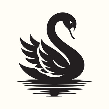 Swan silhouette vector illustration
