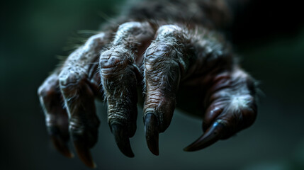 Fierce clawed beast hand in the shadows.