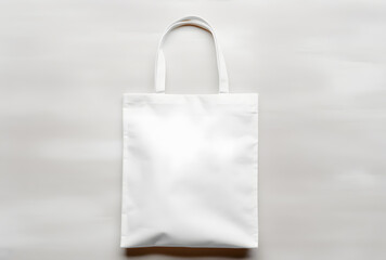 White pure cotton tote bag shopper design mockup isolated on white background