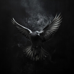 Black dove as a unique symbol of the Holy Spirit