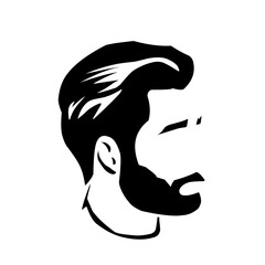 Vector vintage hairstyle barber shop logo for your design