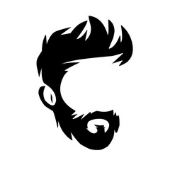 Vector vintage hairstyle barber shop logo for your design