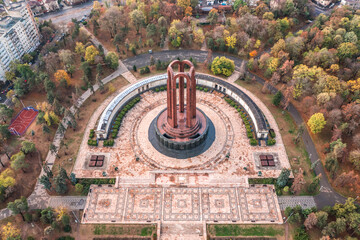 Heroes Monument in Carol Park, famous landmark in Bucharest Romania