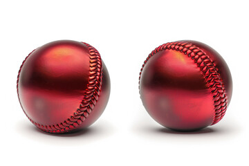 Red baseballs set against a crisp white canvas