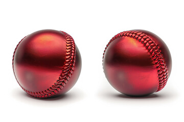 Red baseballs set against a crisp white canvas