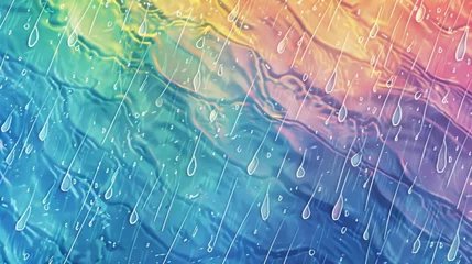 Foto op Canvas Background Texture Pattern Spring - Cel-Shaded Rain Showers and Rainbows that captures the refreshing essence of spring rain showers created with Generative AI Technology © Sentoriak
