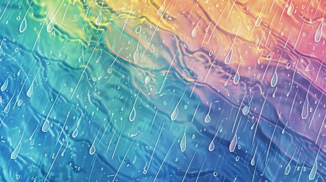 Background Texture Pattern Spring - Cel-Shaded Rain Showers and Rainbows that captures the refreshing essence of spring rain showers created with Generative AI Technology