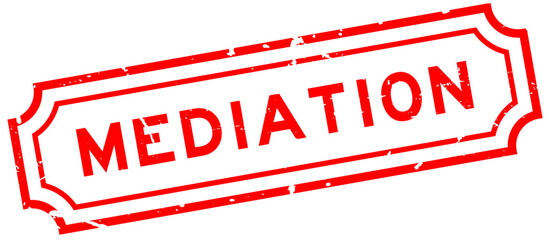Grunge red mediation word rubber seal stamp on white background