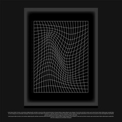 Grid wave vector poster design. suitable for your design