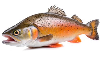 Rainbow trout isolated on white background, cutout
