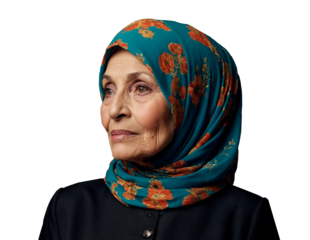 senior muslim woman wearing a headscarf