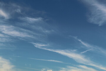 Clear, beautiful blue sky with clouds during sunset