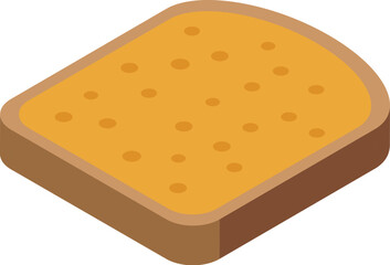 Bread grain slice icon isometric vector. Party nutrition. Piece menu loaf