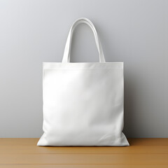 White pure cotton tote bag shopper design mockup isolated on white background