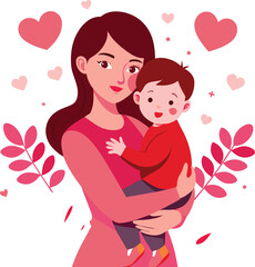 Mother's Day design vector, mother with her kid vector illustration