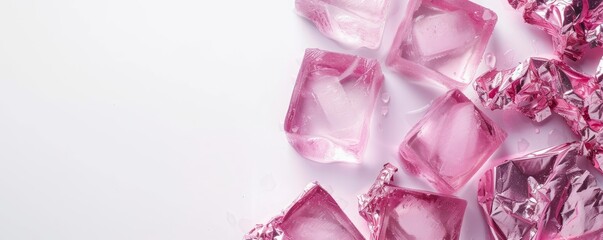 pink ice cubes.