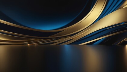 Abstract black, blue and gold background