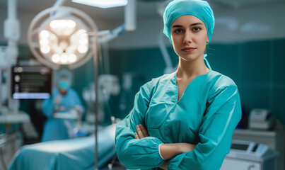 Obraz premium Surgeon Female Doctor Woman Medical Concept