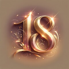 Golden Swirls for Radiant 18th Birthday Milestone