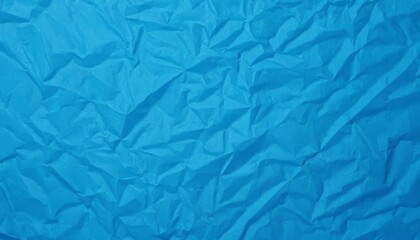Obraz premium Blank blue crumpled and creased paper poster texture background