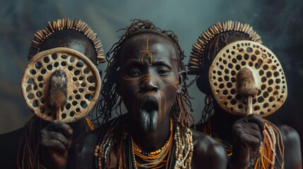 The Mursi Tribe - Renowned for their lip plates in Ethiopia. - obrazy, fototapety, plakaty