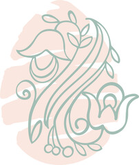 Naklejka premium Happy easter. The composition on a transparent background is a fashionable folk design of individual Easter elements in pastel colors. Minimalist style of modern art.