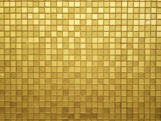 Golden tiny mosaic tiles. - 754192781
