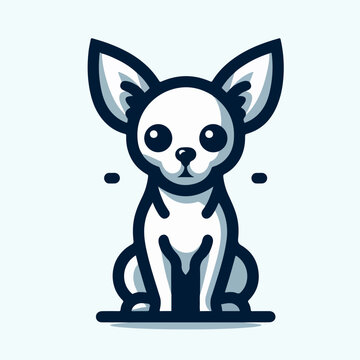 Chihuahua small dog vector icons and silhouettes. illustrations logo icon sticker tattoo.