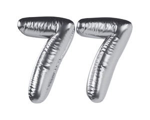 Number 77 Silver 3d illustration