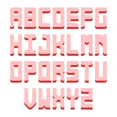 Alphabet letters with 3d isometric effect
