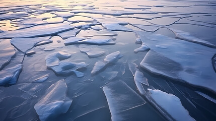 Frozen lake, ice texture background