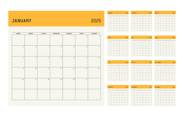 Calendar planner template for 2025 year - 754193369