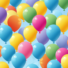 Colorful Balloons Floating in the Air. Generative AI