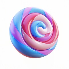 cute candy icon, 3D render, white background, generative AI