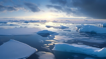 Obraz premium Frozen lake, ice texture background
