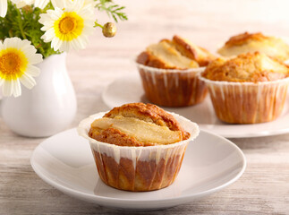 healthy whole meal pear muffins