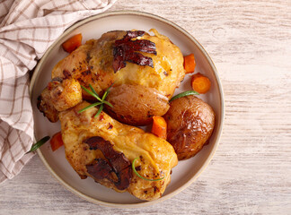 chicken legs stuffed with mushrooms