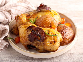 chicken legs stuffed with mushrooms