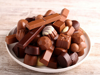 Selection of assorted chocolate sweets