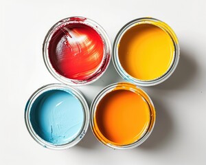 Top-View Open Paint Can: Creative Decor and Maintenance Concept
