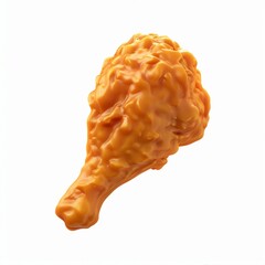 fried chicken icon, 3D render, white background, generative AI